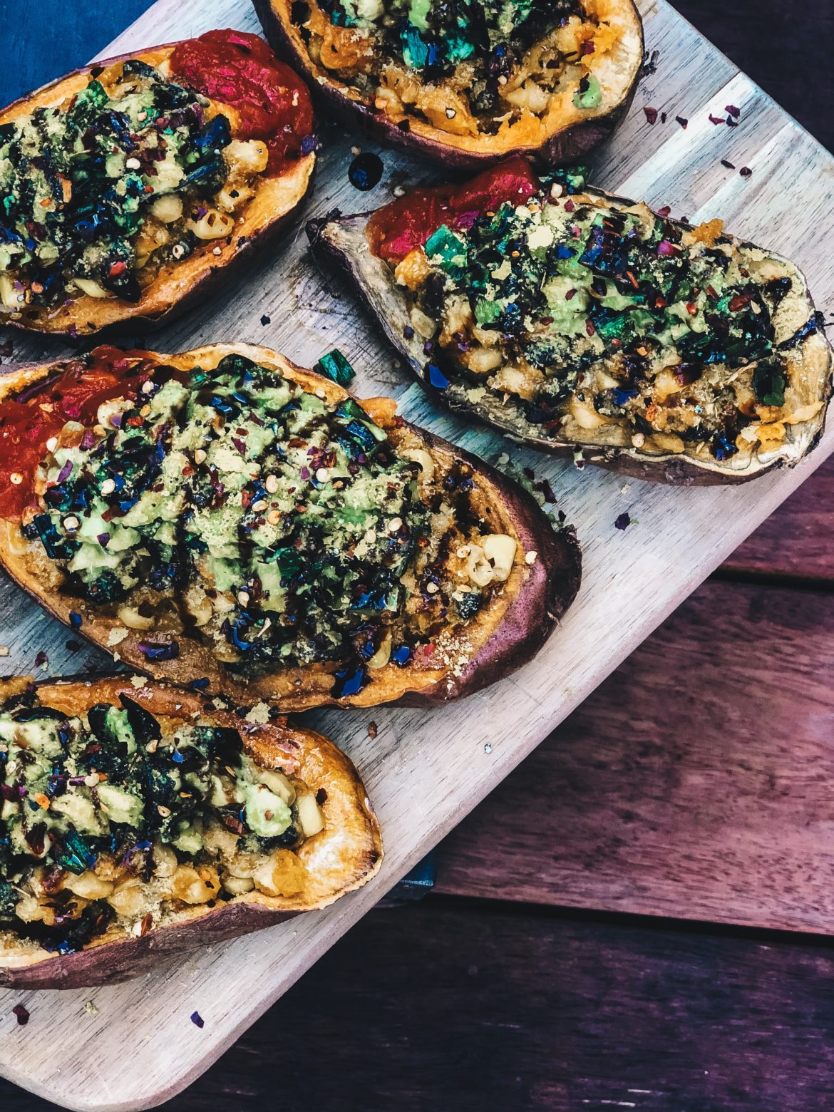 Mexican Black Bean and Corn Stuffed Sweet Potato